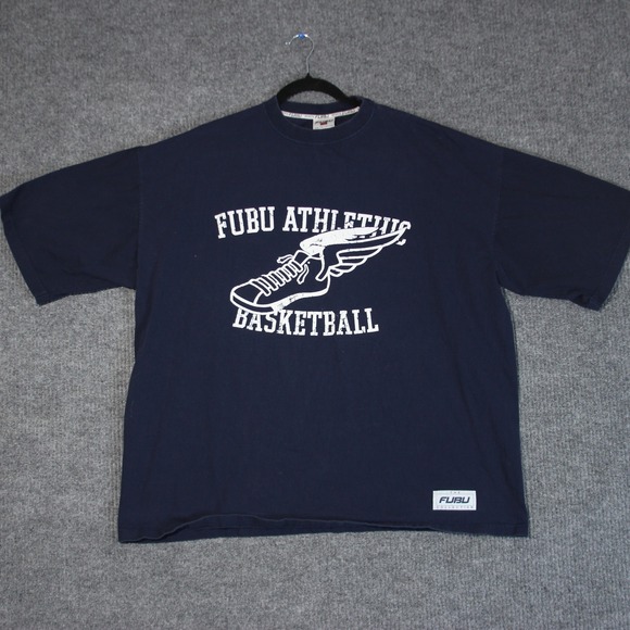 FUBU Other - Vintage FUBU Athletic T Shirt Mens 2XL Blue Baggy Y2K Hip Hop Streetwear